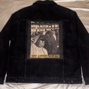 Cotton On Black Graphic Denim Jacket